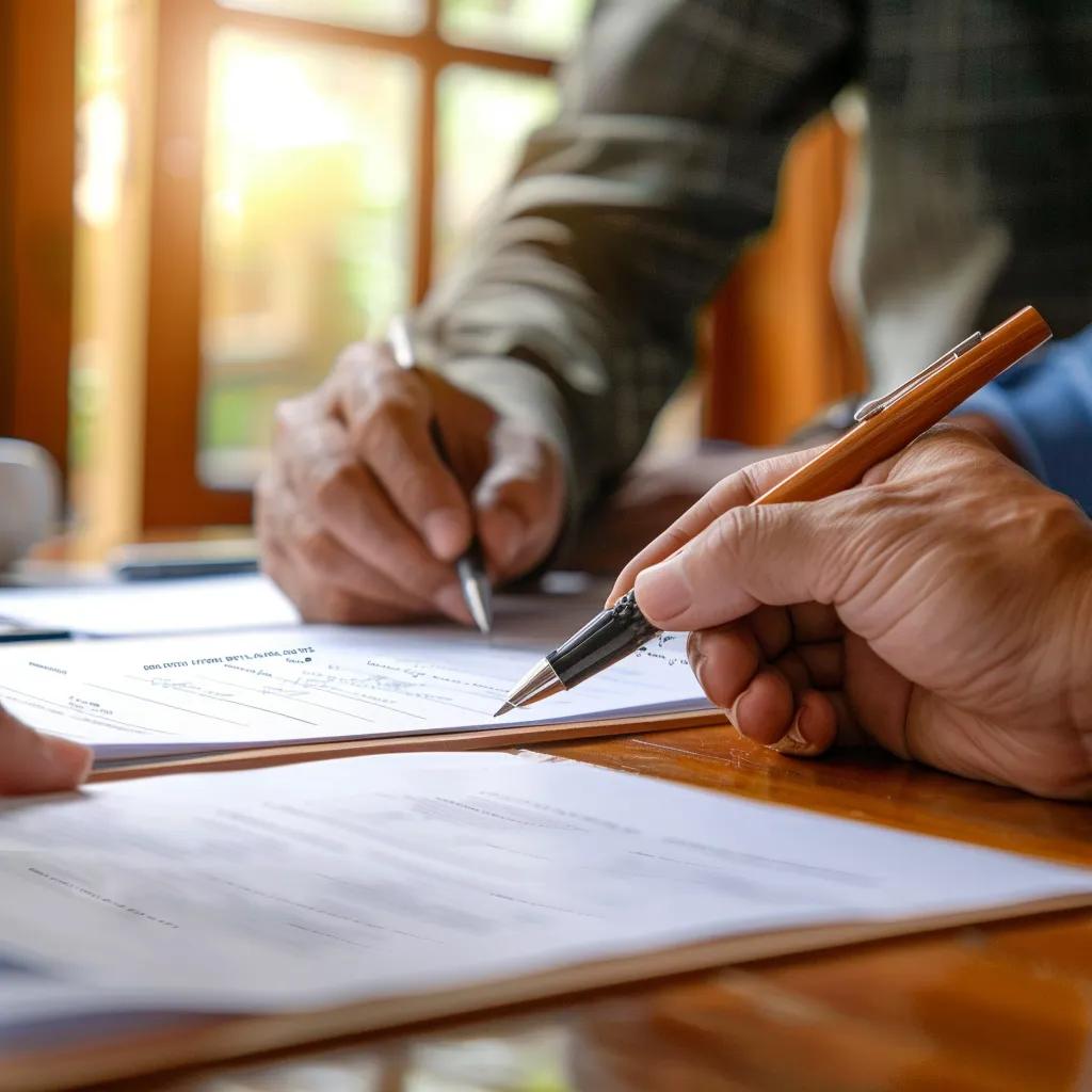 Homeowner discussing warranty options with a waterproofing contractor